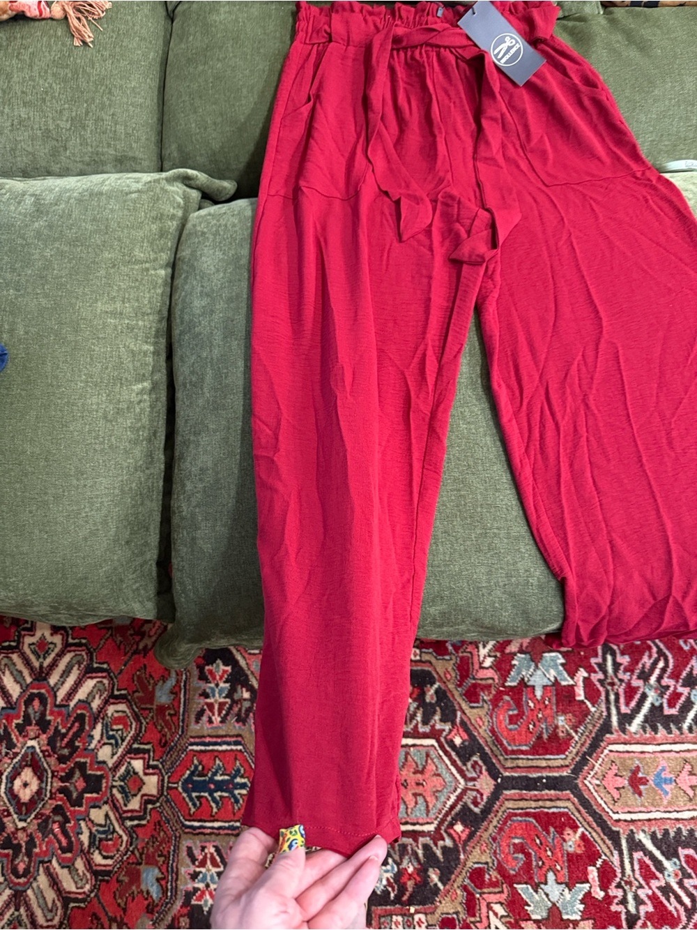 Wide Leg Pants in Vibrant Red